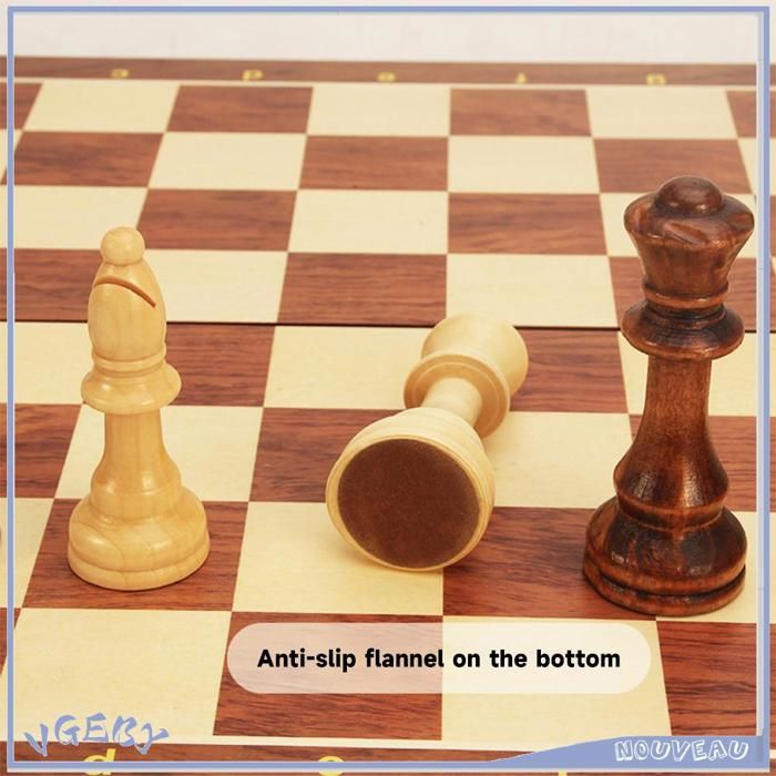 Jeu D'éChecs,2 en 1 Echiquier Magnetique,Echecs en Bois Pliable avec