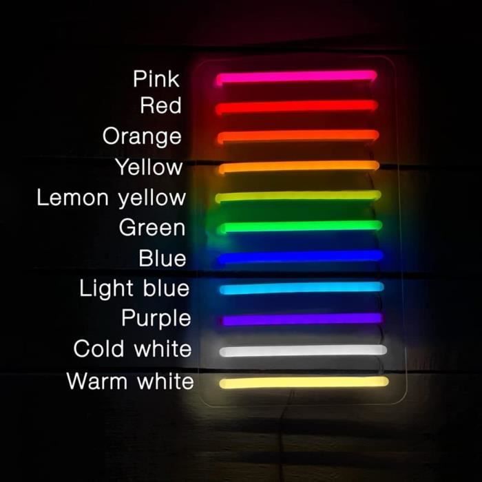 Neon Personnalisable, Enseigne Lumineuse Gravé en 3D LED Néon Décoration  Murale Lumiere (option 20-50cm, 1-3 lignes, 10 [7] - Cdiscount Informatique