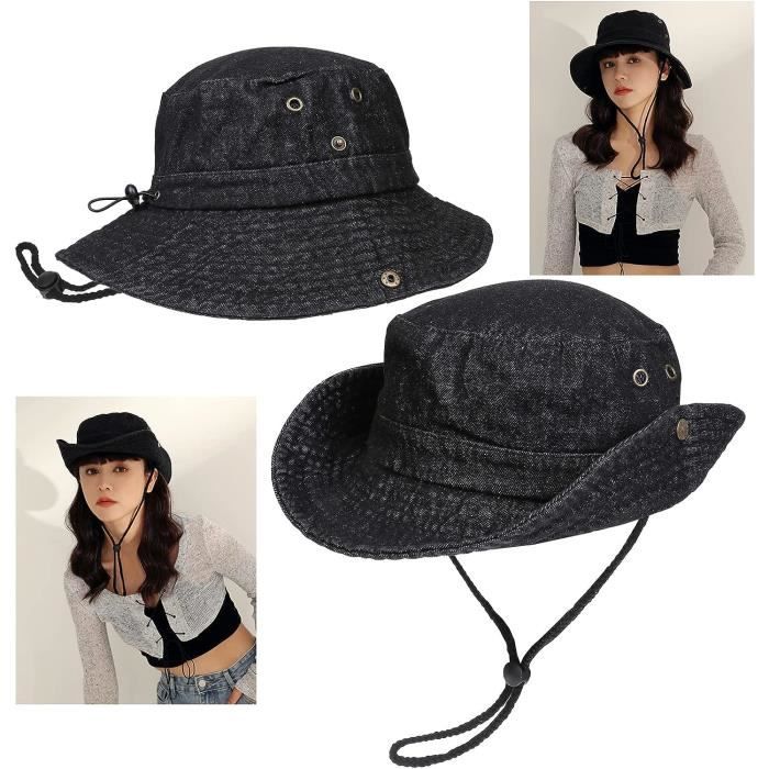 Chapeau Boonie Mesh Ehsbuy - Large Bord Imperméable - Pliable Avec Mentonnière - Pour Randonnée, Chasse