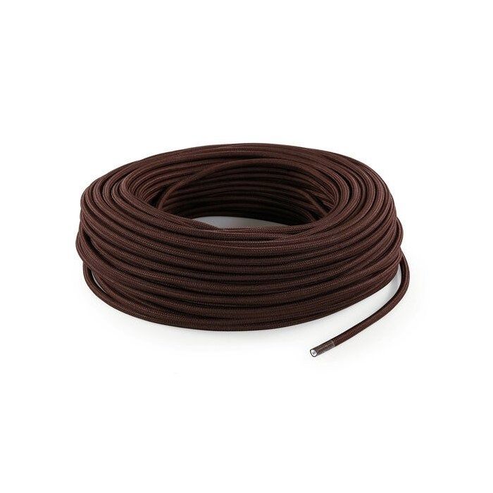 Câble électrique Textile Torsadé Marron 2x0.75 Mm² - Longueur 5 Mètres, Isolant Coton, Neuf