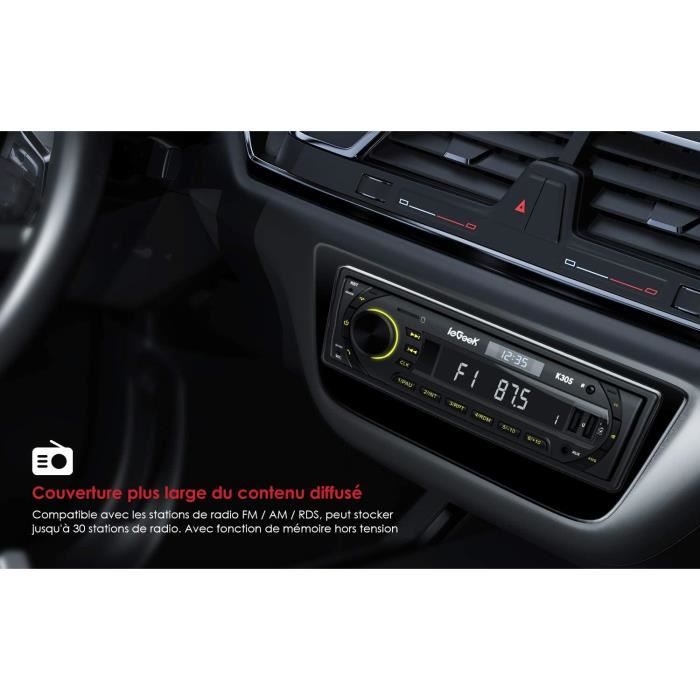 RDS Autoradio Bluetooth 5.0, Avylet 1 DIN Poste Radio Voiture, Bouton  Lumineux 7 Couleurs, 9-30V, 60W X 4 Compatible FM/AM/AUX/USB/S - Cdiscount  Auto