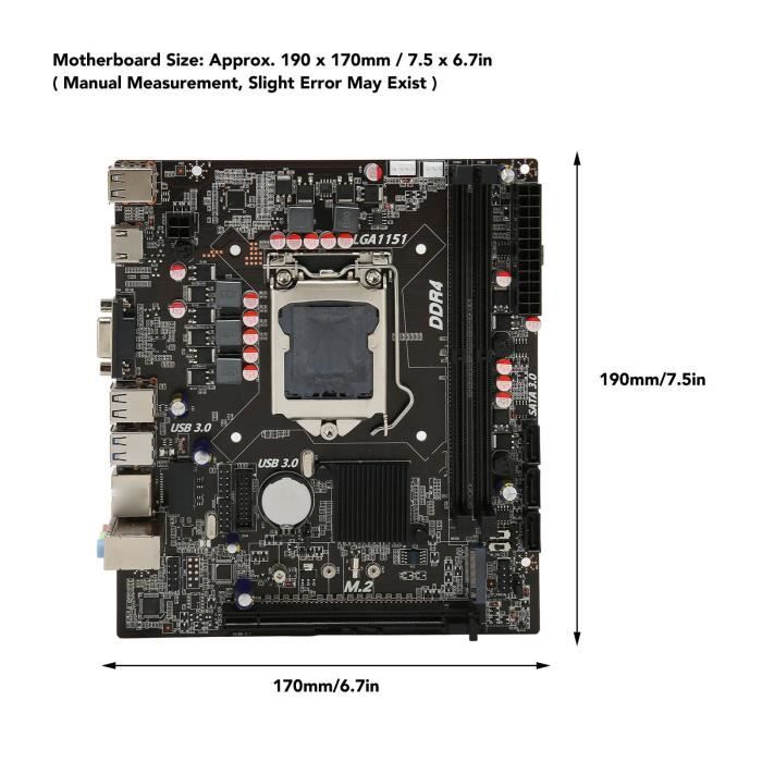 Carte Mère Micro Atx H310 Lga 1151, Carte Mère De Jeu, Prise En Charge
