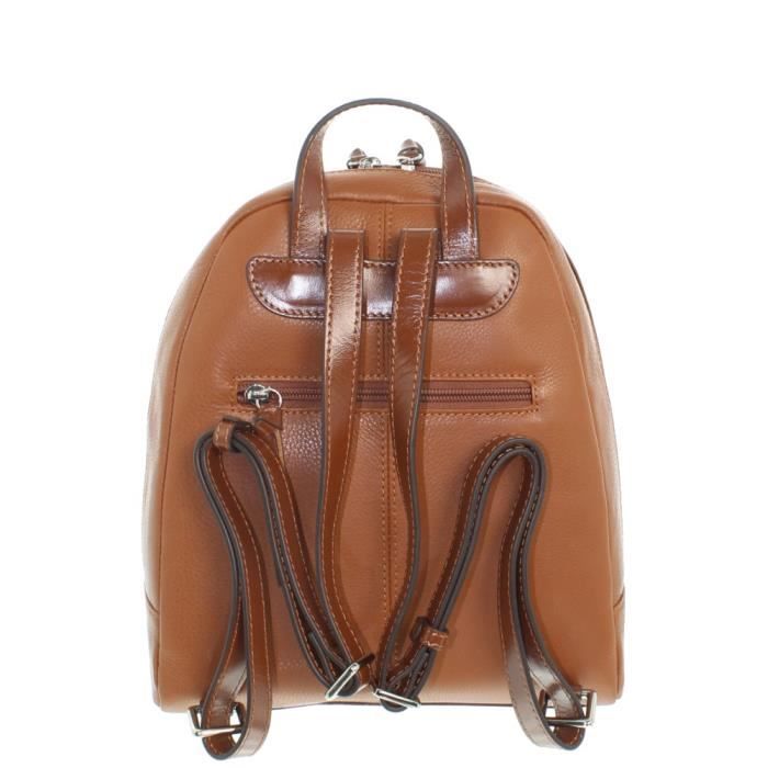 Sac dos Francinel en cuir ref lhc44857 Camel 29 24 7 5 Marron
