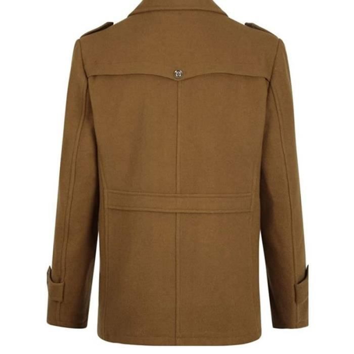 Manteau Homme Laine Hiver Chaud Trench Coat Caban elegant Blouson Parka Veste Regular Fit Casual Manteaux M21C3 marron Marron Cdiscount Pret a Porter