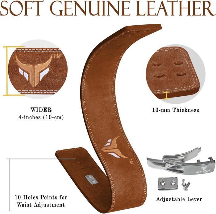 Ceinture de Musculation à Boucle 10 mm | Cuir Véritable | Réglable Ceinture de Musculation à Boucle 10 mm | Cuir Véritable | Réglable