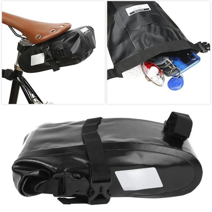 Keenso Sacoche De Selle étanche Pour VTT – Coque EVA Rigide, Légère, Boucle De Sangle, Sous Le Siège