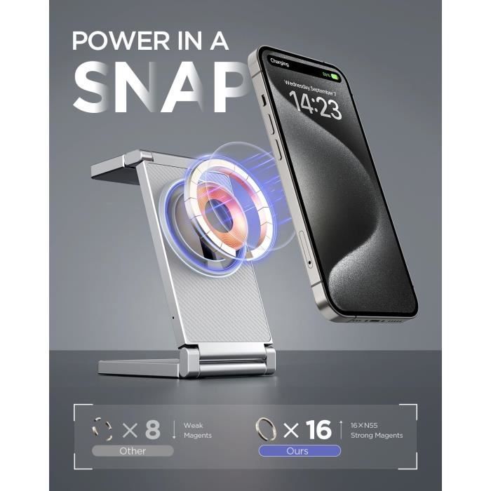 Support GPS Voiture Universel Support Téléphone Voiture Mohard - Fixation Grille D'aération Robuste 360° Réglable Rotation 360