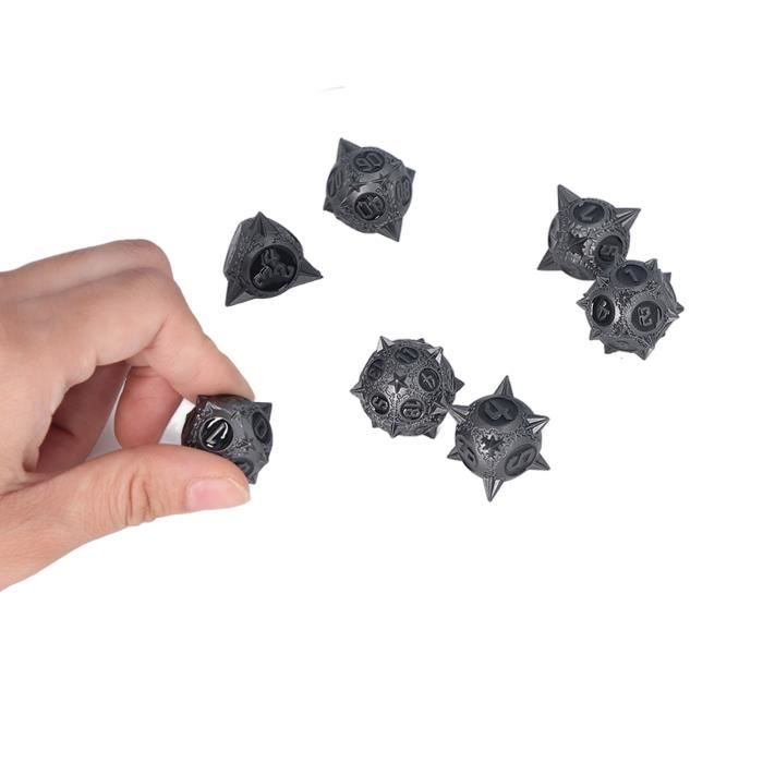 7 Pièces Dés en Métal Set,Jeu de dés du MDN,Creux du MDN avec boîte,dés Jeu de Role,dés de Jeux