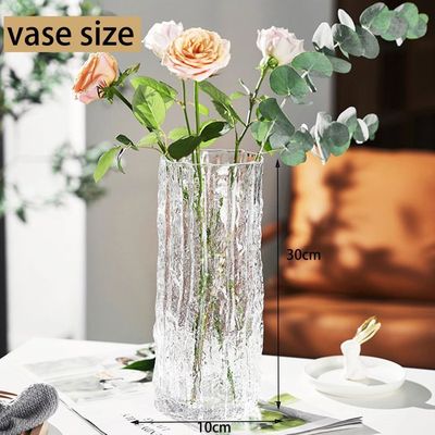 PEPAXON Vase Cylindrique en Verre Vase à Fleurs pour Décoration de Maison 10x20cm PEPAXON Vase Cylindrique en Verre Vase à Fleurs pour Décoration de Maison 10x20cm