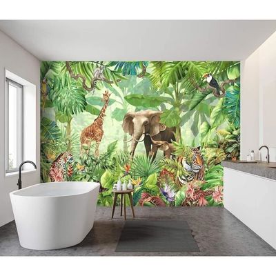 Naturempress Papier Peint Panoramique Animal De La Jungle Papier Peint Intissé 3D Tapisserie Poster Decoration Murale Chambre Salon