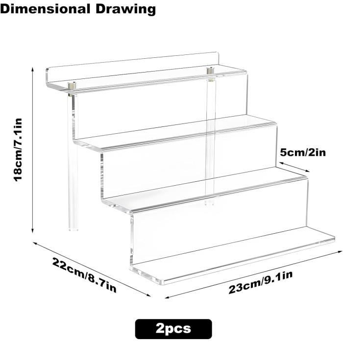 Présentoir En Acrylique Transparent à 6 Niveaux - Support Pour Parfums, Bijoux, Gâteaux, Objets De Collection - 9