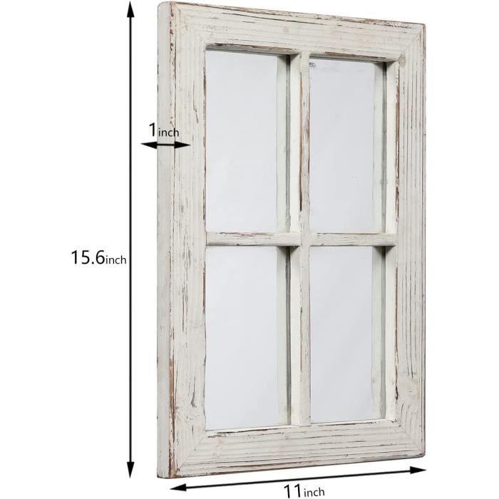 Lot De 2 Cadres Fenêtre Rustiques Arche Blanche – Déco Murale Bois Vieilli