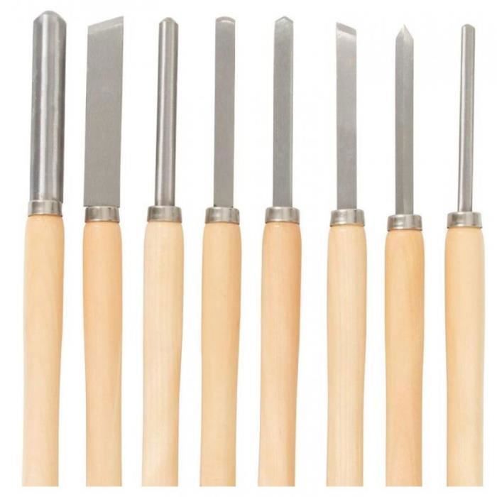 Jeu De 8 Gouges HSS Pour Tour à Bois Holzmann - Outils De Tournage Professionnels Pour Bois