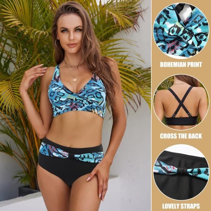 Bikini Col Haut Justice Pour Fille - Taille 7, Multicolore, Neuf Sans étiquette