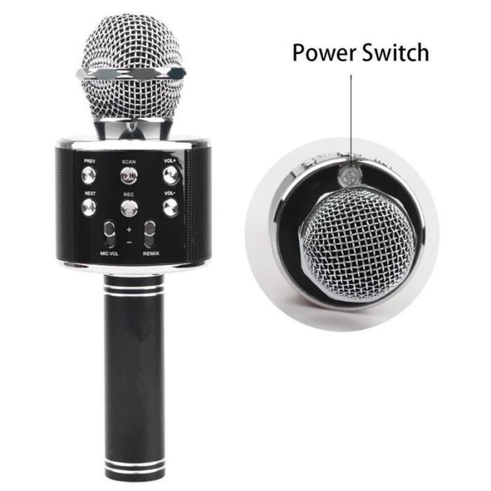 Microphone sans Fil Micro Bluetooth WS-858 à Main de Condensateur avec  Haut-Parleur