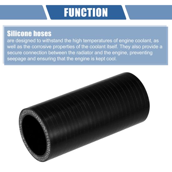 Tuyau Refroidissement Silicone Voiture - Noir - 35 Mm X 300 Mm - Résiste à -60°C / +300°C - 2