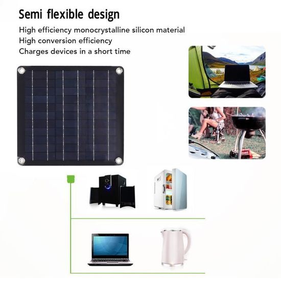Chargeur de batterie de voiture à panneau solaire Chargeur de batterie de voiture  solaire en silicium monocristallin 98666 - Cdiscount Bricolage