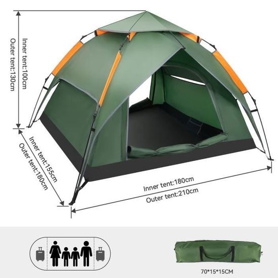 Tente Camping Pop-Up Chihee 4 Places - Imperméable, Anti-UV, Hexagonale, Installation Rapide
