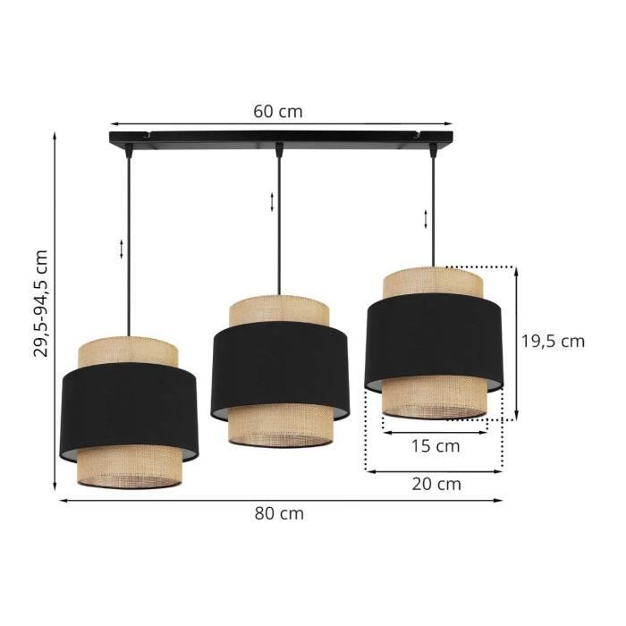 Light-Home Boho Abat Jour Suspension Luminaire Lustre - Moderne Plafond ...