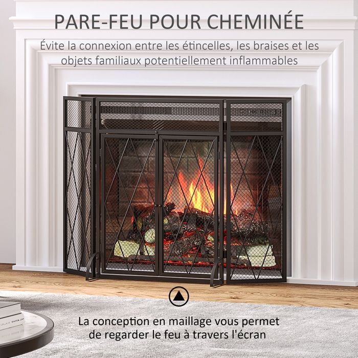 Pare-étincelles cheminée acier barrière sécurité pare-feu protection
