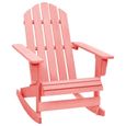 9046Super•)Chaise à bascule de jardin Adirondack|Transat ergonomique de Jardin|Bain de soleil Bois de sapin massif Rose Dimension:70-0