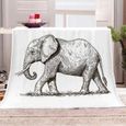 Couverture Flanelle 3D Couverture l'éléphant Douce et Chaude Plaid Jeté de Canapé Flanelle Couverture bébé 180x200cm[2135]-0