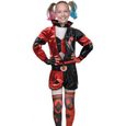 Déguisement Harley Quinn fille - Licence Batman - 10 à 12 ans - Veste métallisée - Collants imprimés-0