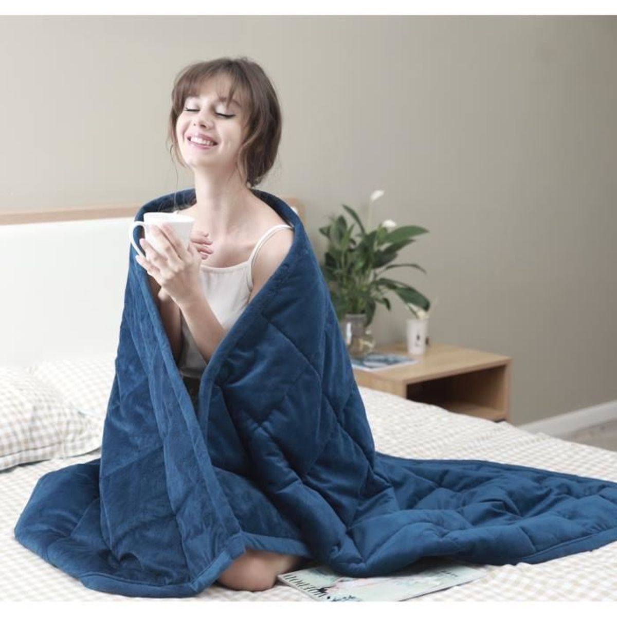 COSTWAY Couverture Pond/ér/ée Couverture de Gravit/é en Tissu de Coton Soulager Le Stress pour Adultes et Enfants 122 x 185cm Grise 5,77 kg