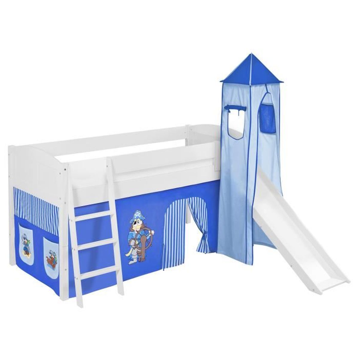 lit toboggan bleu cdiscount