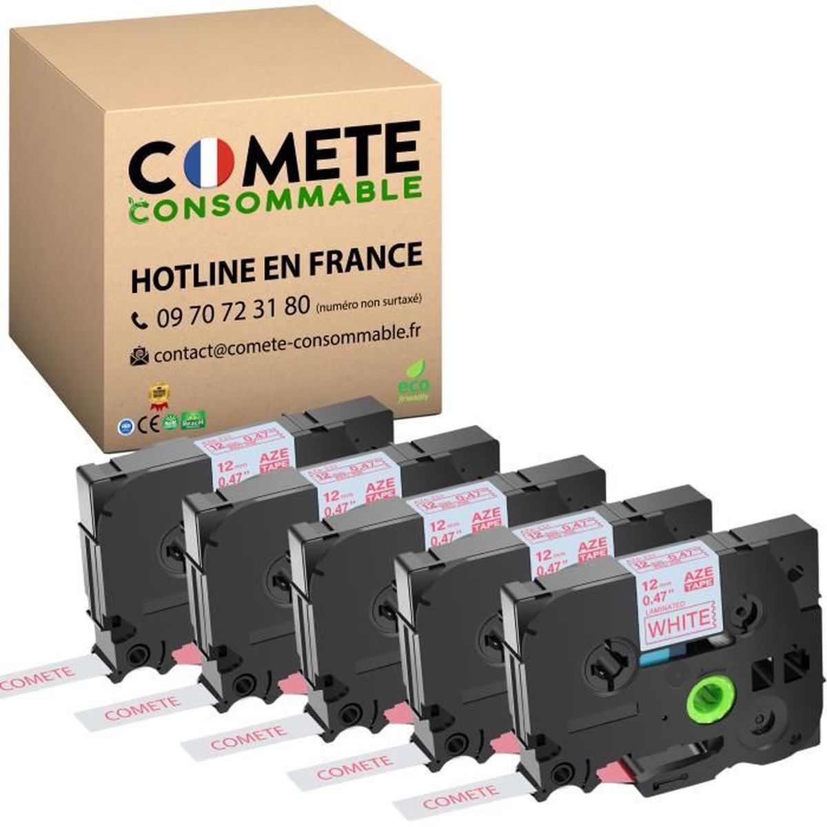 10x Compatible Label Tapes TZ-641 TZe-641 Black On Yellow (18mm X 8m) For PT -2030VP 2430PC 3600 9600 D400 D400VP D450VP D600VP E300VP E550WVP H300 H500 H500LI P700 P750W - View #10