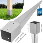Support de Poteau a Enfoncer en acier galvanisé - Piquet pour poteau de clôture - 101 x 101 mm - Longueur 750 mm - KOTARBAU®