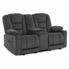 M MCombo Canapé électrique 2 Places avec Fonction Sommeil, Chaise de cinéma avec Fonction inclinable, 7009 (Gris)