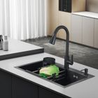 YAGATAP Evier Cuisine,45 * 60cm évier de Cuisine en Acier Inoxydable évier Intégré le Robinet Extractible 360° Noir