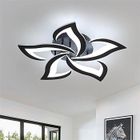 DELIPOP Plafonnier LED moderne 60W 6000K Lampe de Plafond Noir pour salon chambre cuisine salle à manger,5 Lumières acrylique,60 cm