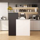 Comptoir de réception avec compartiments ouverts - FUFU&GAGA - Bureau elliptique - Blanc et Noir