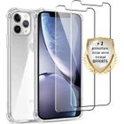 MASSILIA TECH Coque - Silicone Gel - iPhone 11 Pro - Transparent - Ultraslim - 2 Films Verre Trempé