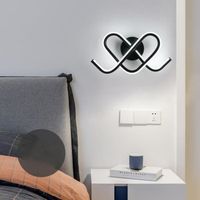 Utoopie Applique 21W LED, Créatif En forme de coeur, 1pcs Noir Moderne Applique Murale Interieur Lampe lumière blanche Salon Balcon