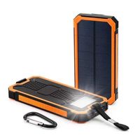 Orange - Chargeur solaire de grande capacité, 20000mAh, double USB, étanche, pour tous les téléphones Iphone