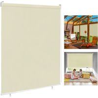 LARS360 Store d'extérieur pour balcon - Store vertical - Protection solaire - Protection solaire - 140 x 140 cm - beige