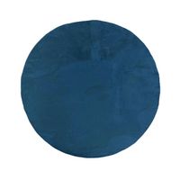 Tapis uni bleu canard lavable doux - LOFT Bleu-160*160 Rond