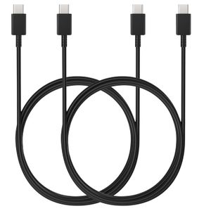 CÂBLE TÉLÉPHONE Cable USB-C USB-C Noir 1m pour Samsung Galaxy S24 / Galaxy S23 / Galaxy S23 FE [LOT 2] Phonillico®