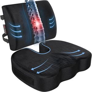 Coussin De Soutien Lombaire Ergonomique Pour Voiture Et Bureau - Antidérapant, Réglable, Soulage Le Dos