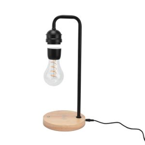 Lampe Ampoule Magnétique Lévitation Avec Station De Charge Sans Fil Pour  Téléphone Lampe De Table En Bois Flottante Lumière L[J2188]