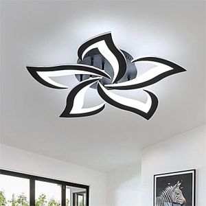 PLAFONNIER Plafonnier LED moderne - 60W 6000K lumière blanche Acrylique luminaire plafonnier - chambre, salon, couloir - Taille : 60cm - Noir