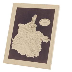 TABLEAU - TOILE Tableau Décoratif  08 Ardennes Département Carte Ancienne France Région (30 cm x 37 cm)