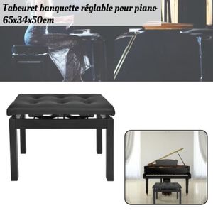 Yaheetech Banquette de Piano à Hauteur Réglable Tabouret Chaise Siège en MDF Noir