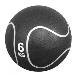 MEDECINE BALL Médecine ball style noir/gris de 6 KG diamètre 28,