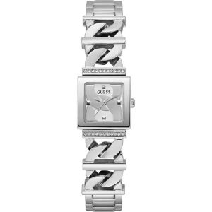 Montre GUESS Pour Femme - Boîtier Acier Doré, Cadran Blanc, Bracelet Cuir, Collection Limitée