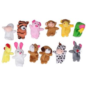 THÉÂTRE - MARIONNETTE XXU Lot de 12 marionnettes à doigt en peluche avec animaux de dessin animé, jouets de narration pour enfants XU010