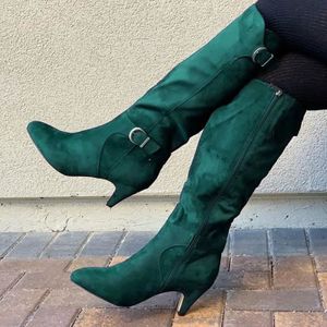 chaussures cuir vert femme